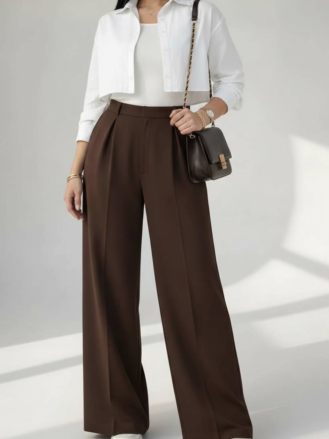 شلوار بگ زنانه پارچه کرپ گرم بالا /سایز بندی L XL 2XL 3XL / پشت کش کیفیت تضمینی