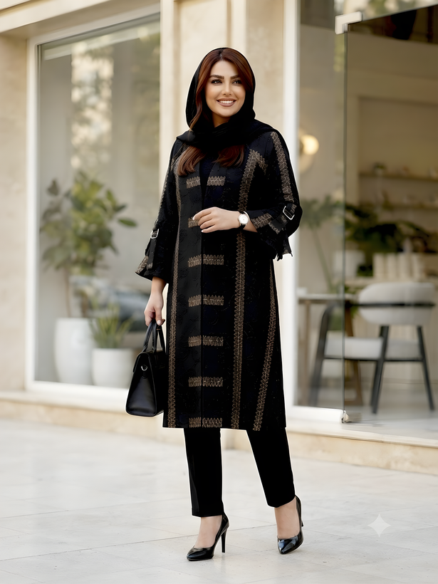 مانتو مجلسی پلاس سایز ۰۴۷۹ / جنس ژاکارد اعلا / مناسب ۴۶ تا ۵۶ فوقالعاده با کیفیت