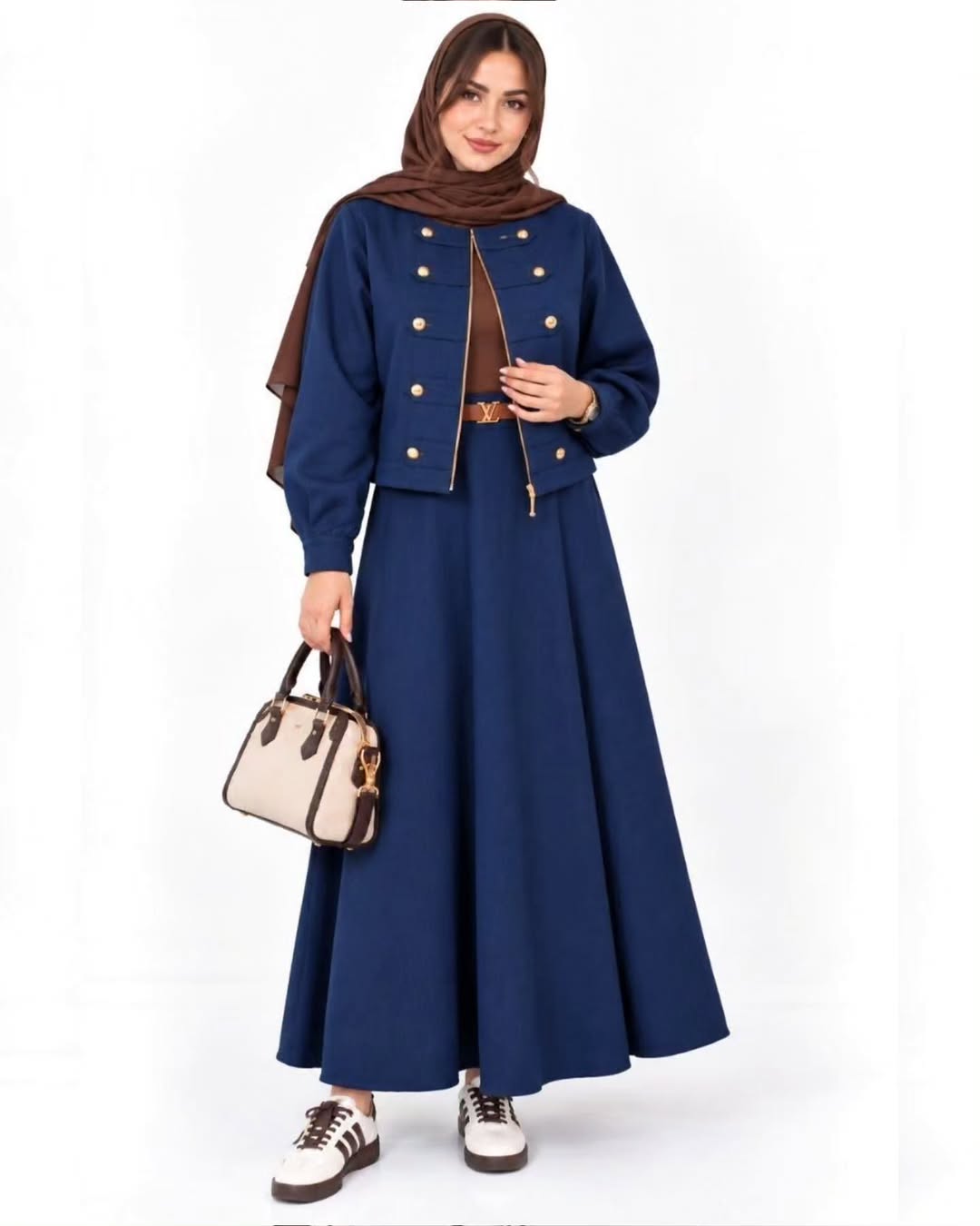 کت و دامن مدل ژوزفین / پارچه کتان کج‌راه / مناسب ۳۶ تا ۴۴کیفیت تضمینی