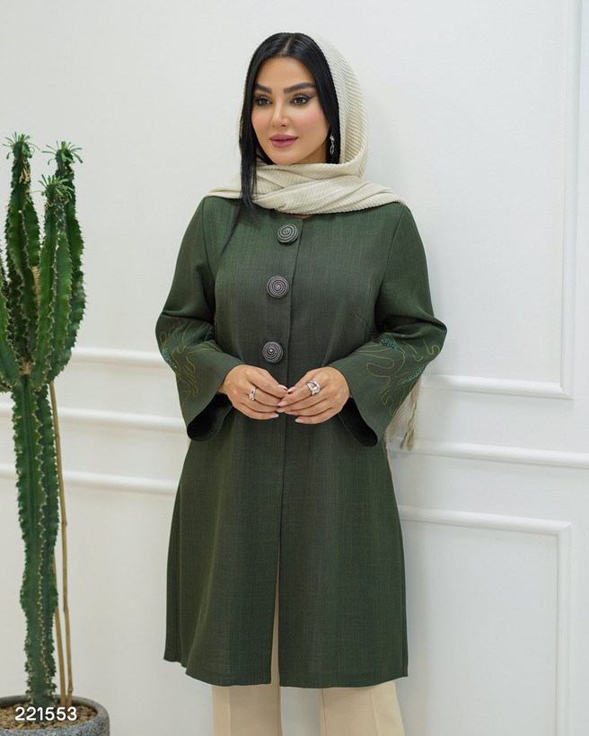 مانتو زنانه مدل والریا - پارچه شانتون تایوان / مناسب ۳۸ تا ۴۸ کیفیت تضمینی