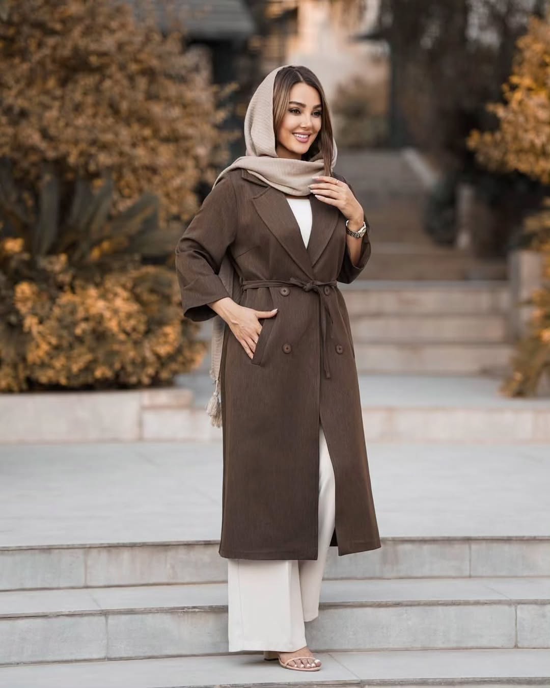 مانتو بلند یقه انگلیسی مدل شهره / پارچه کارتیر گرم دار کیفیت تضمینی