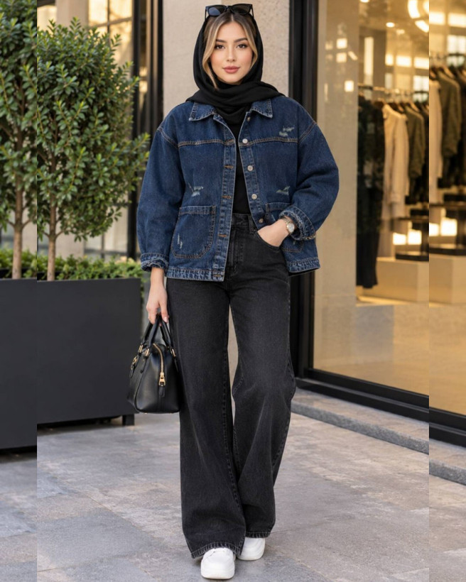 کت جین زاپ دار اسپرت زنانه ZARA / مناسب ۳۶ تا ۵۲